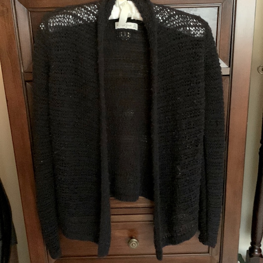Abercrombie & Fitch Shawl Collar A-symmetrical navy sweater XS